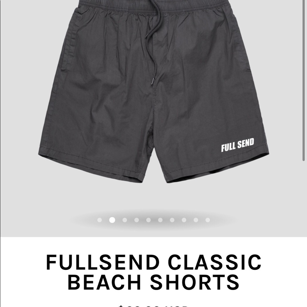 FULLSEND gray beach shorts size Large (waist 34)